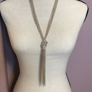 Silver toned costume necklace